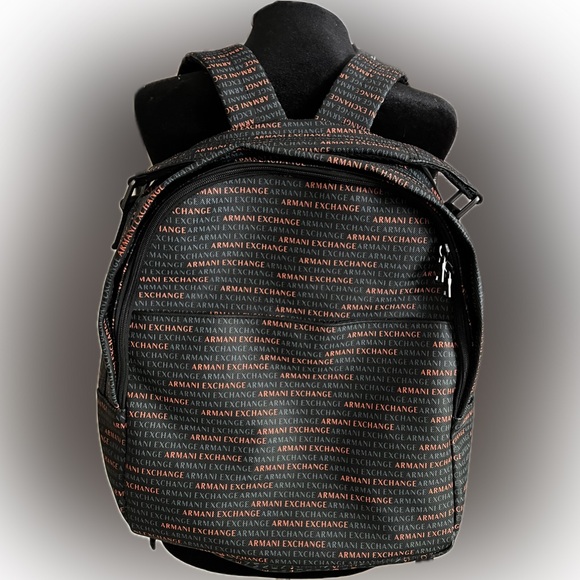 Armani Exchange Black and Orange Men's Backpack